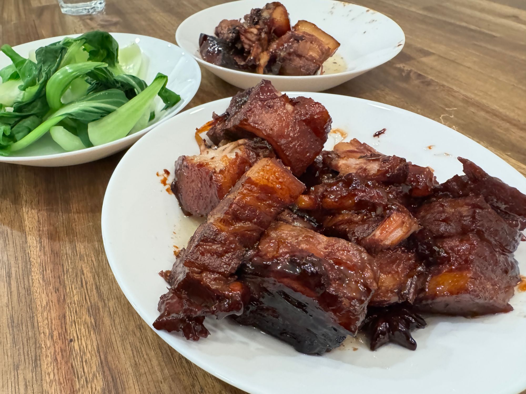Slow-braised pork belly with bok choy