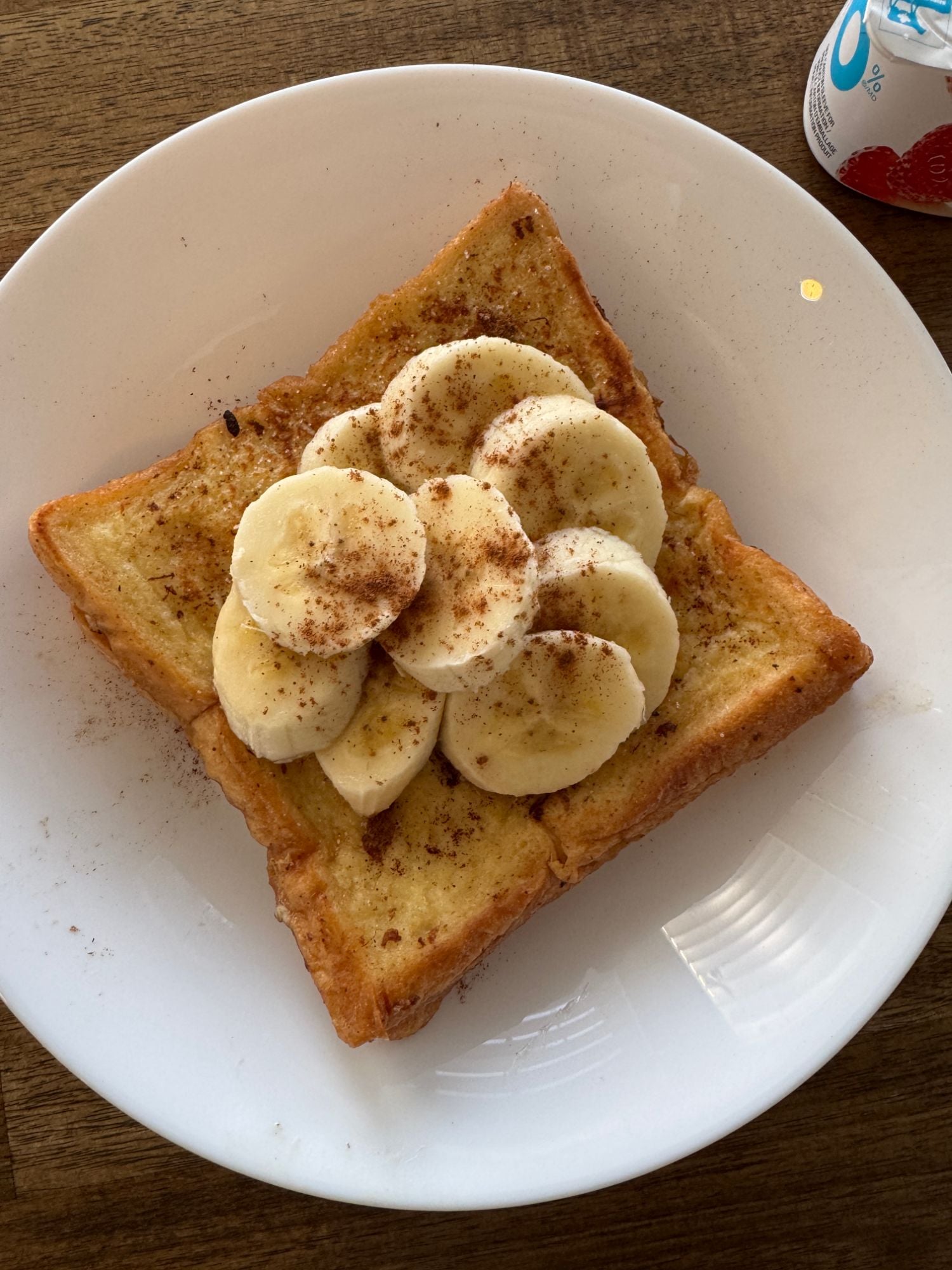 Breakfast: French toast with banana