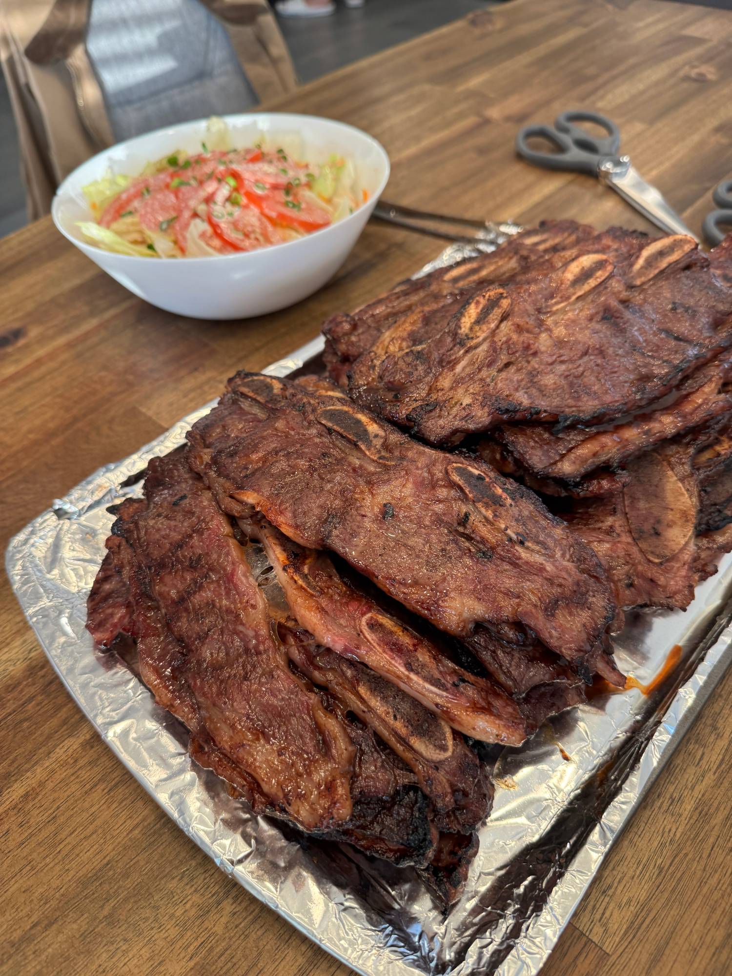 LA galbi, grilled for a crowd