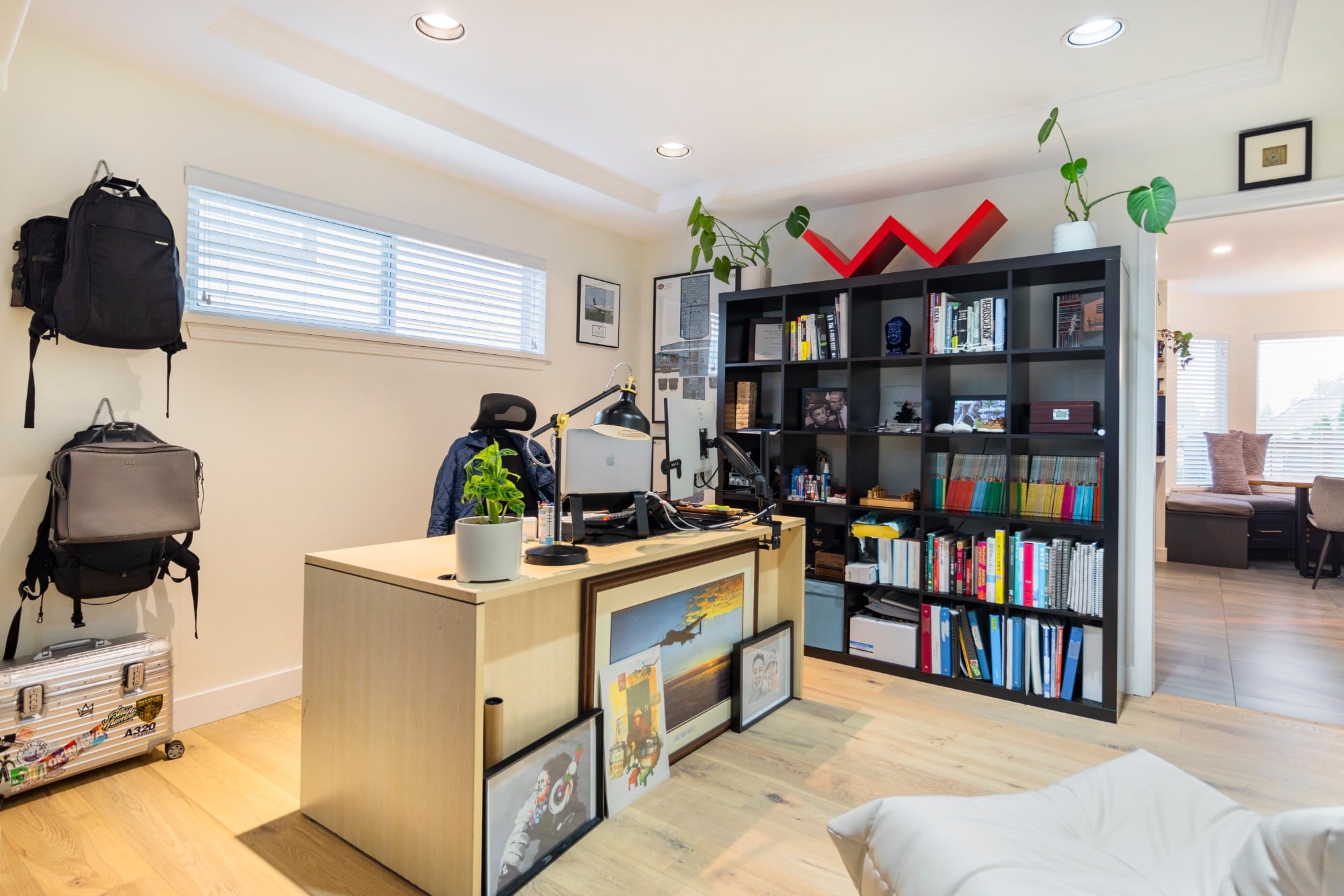 The study: books, a big desk and room to focus