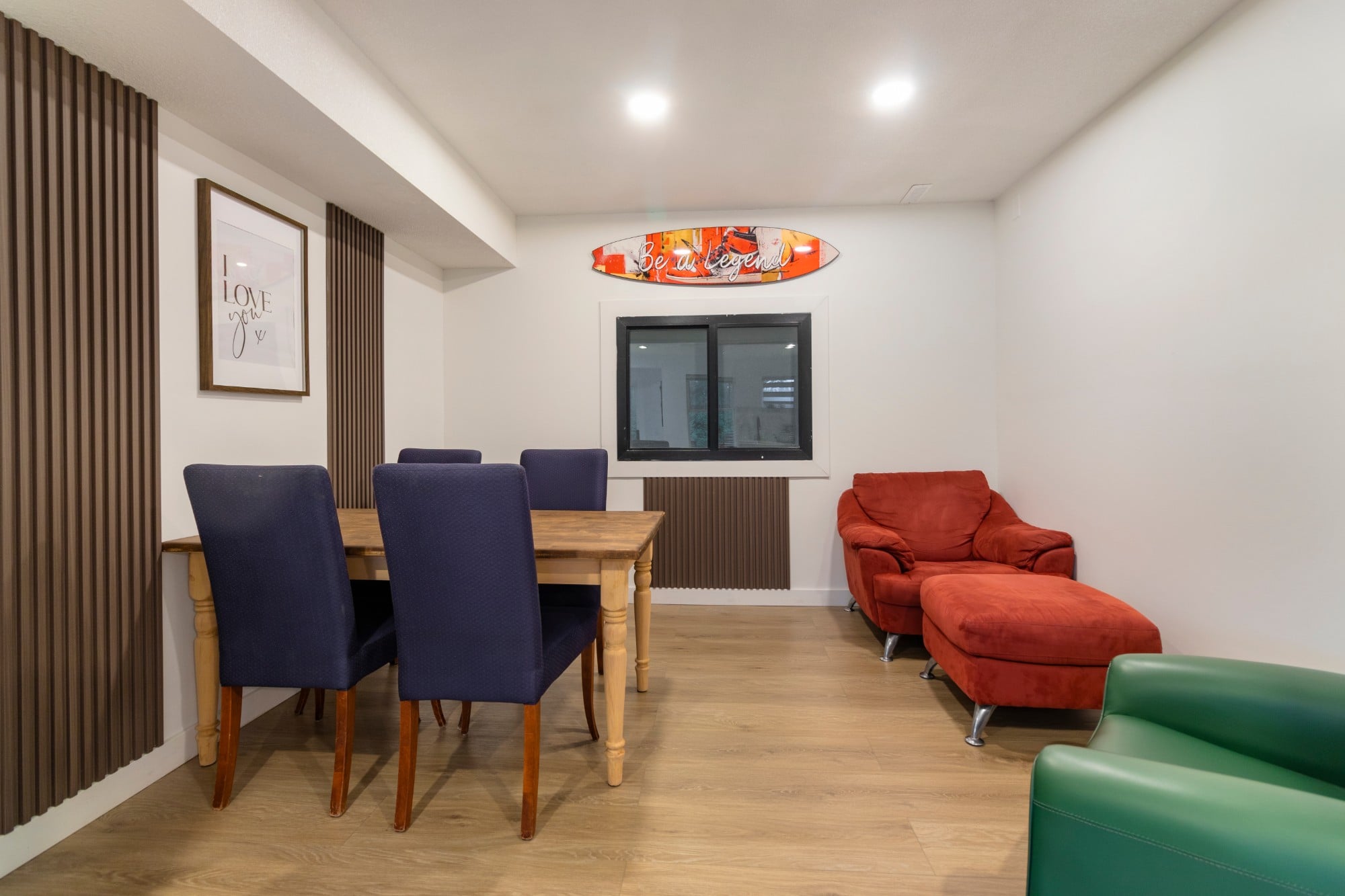 A bright, open corner of the suite