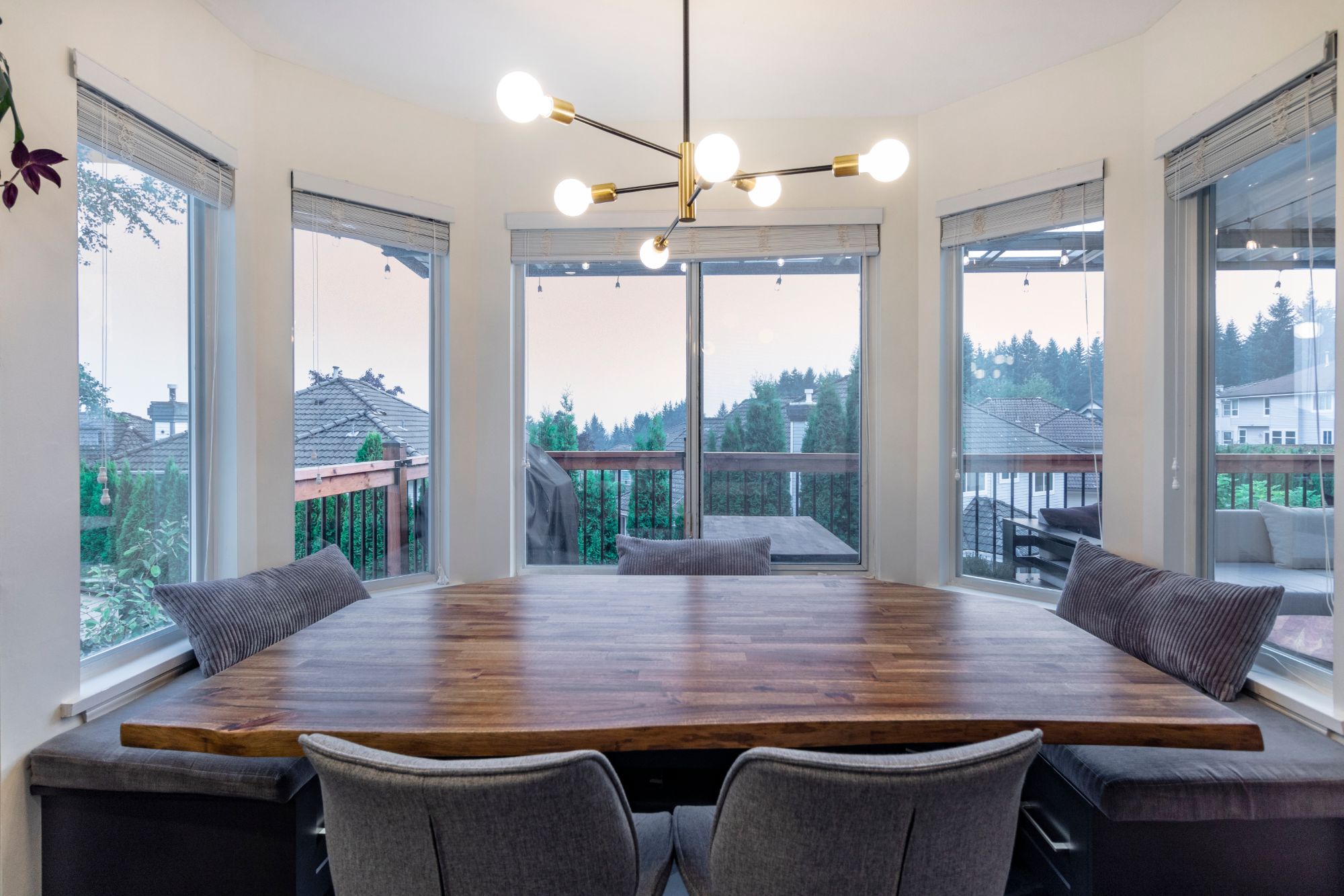 Family dinners in the bay-window nook