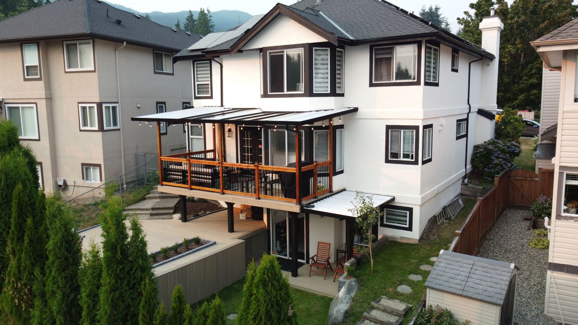 The back of the house, looking up to the mountains