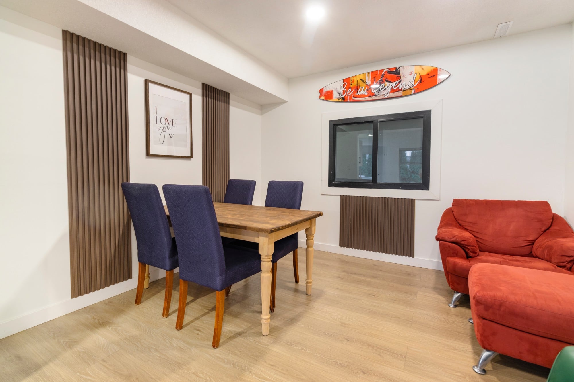 Living and study area in the suite